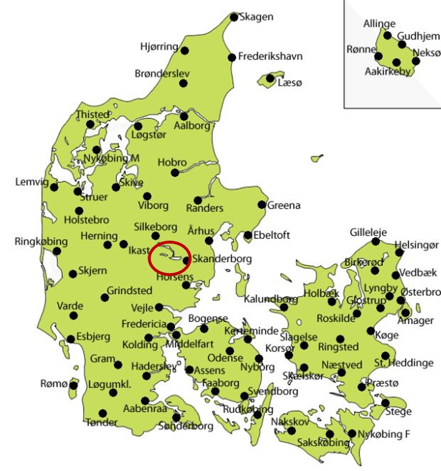 Danmarkskort - Brædsted og omegn;