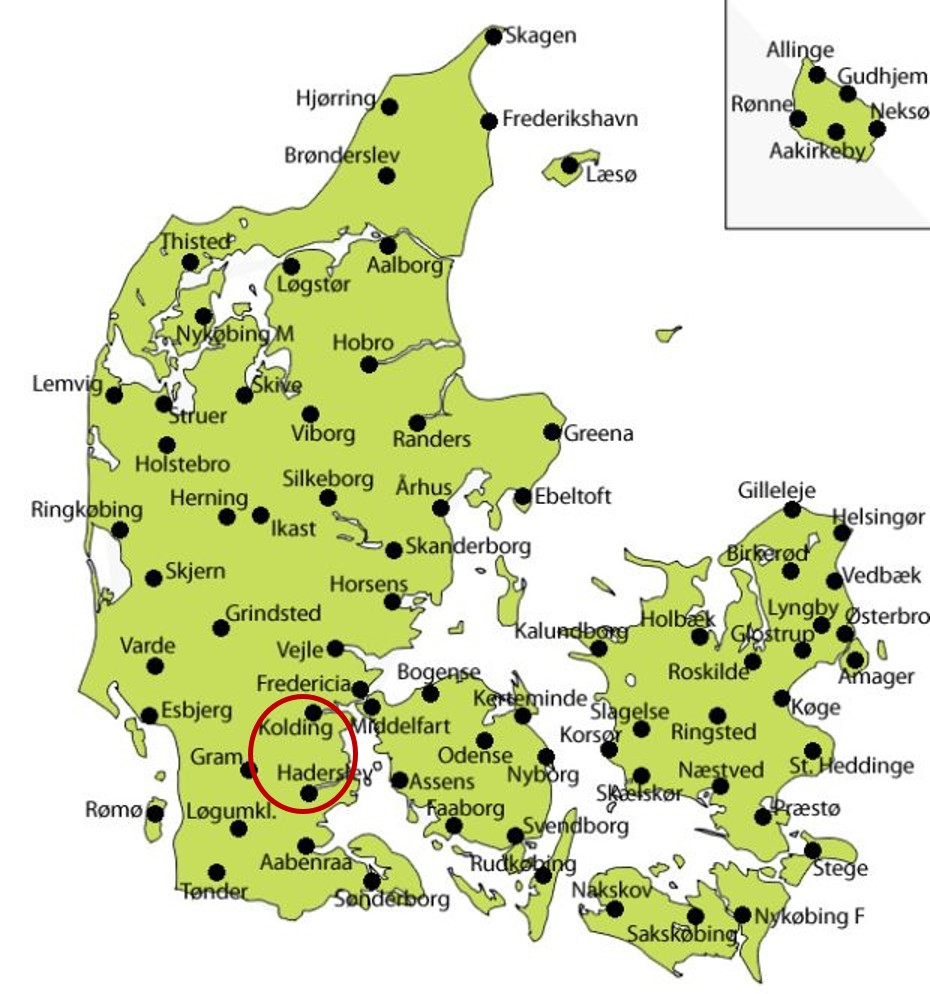 Danmarkskort - Kolding;