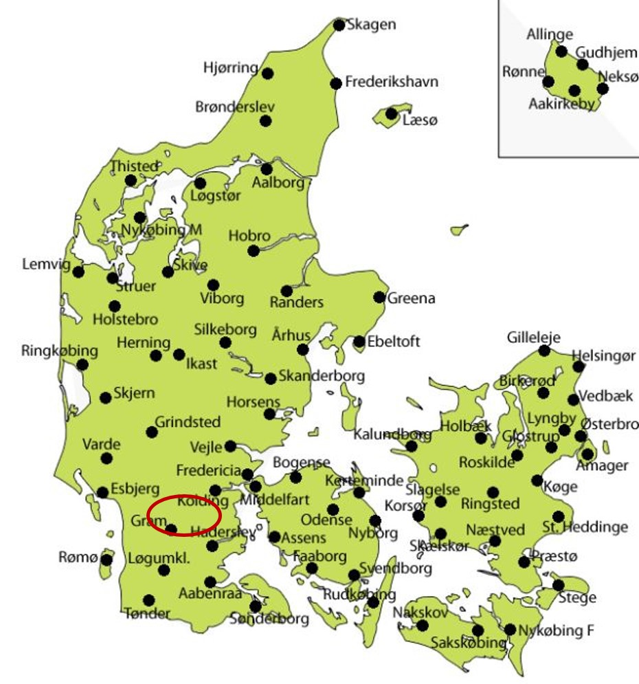 Danmarkskort - kongeaaen;