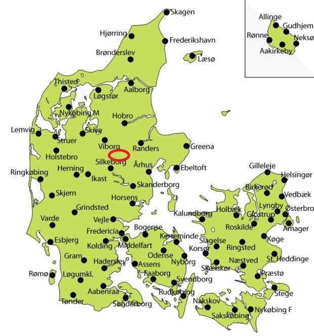 Danmarkskort - Ulstrup