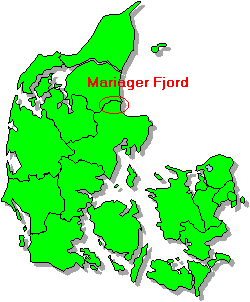 Kort med Mariager Fjord markeret